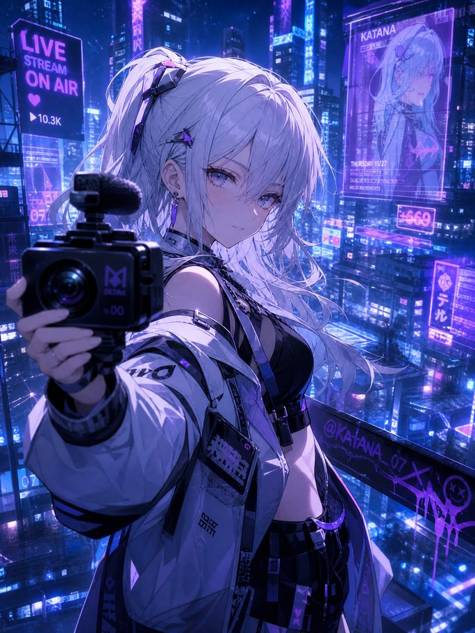 妻社动漫直播-银发少女创作直播间